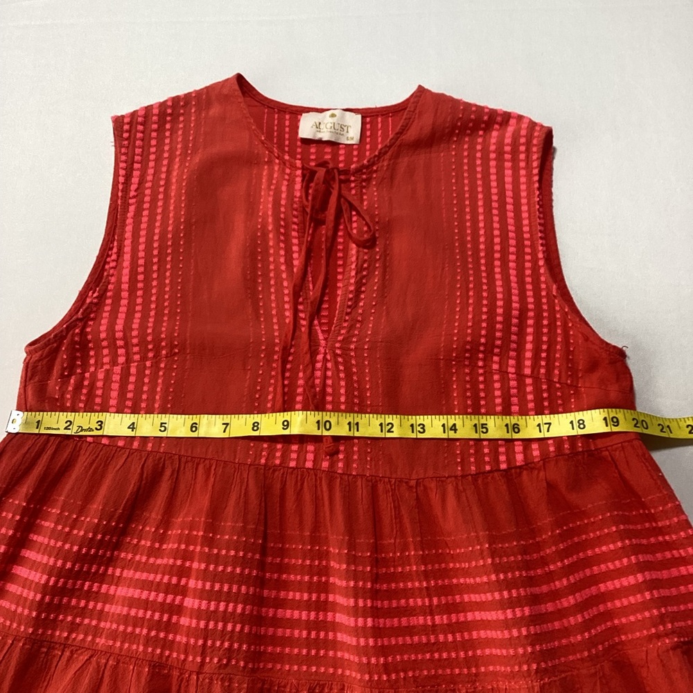 Woman’s Red Sleeveless Tiered Mini Dress - Picture 10 of 10